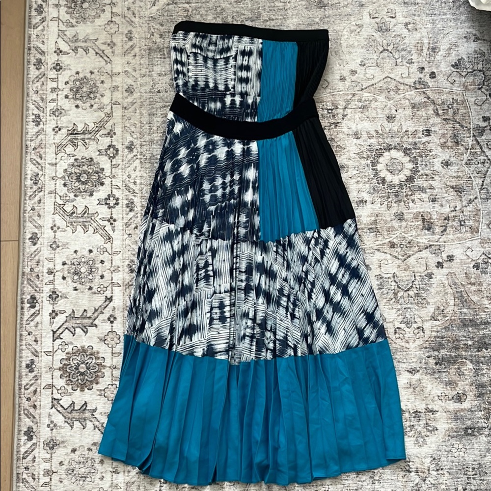 BCBGMaxAzria Strapless Dress in Black and Blue